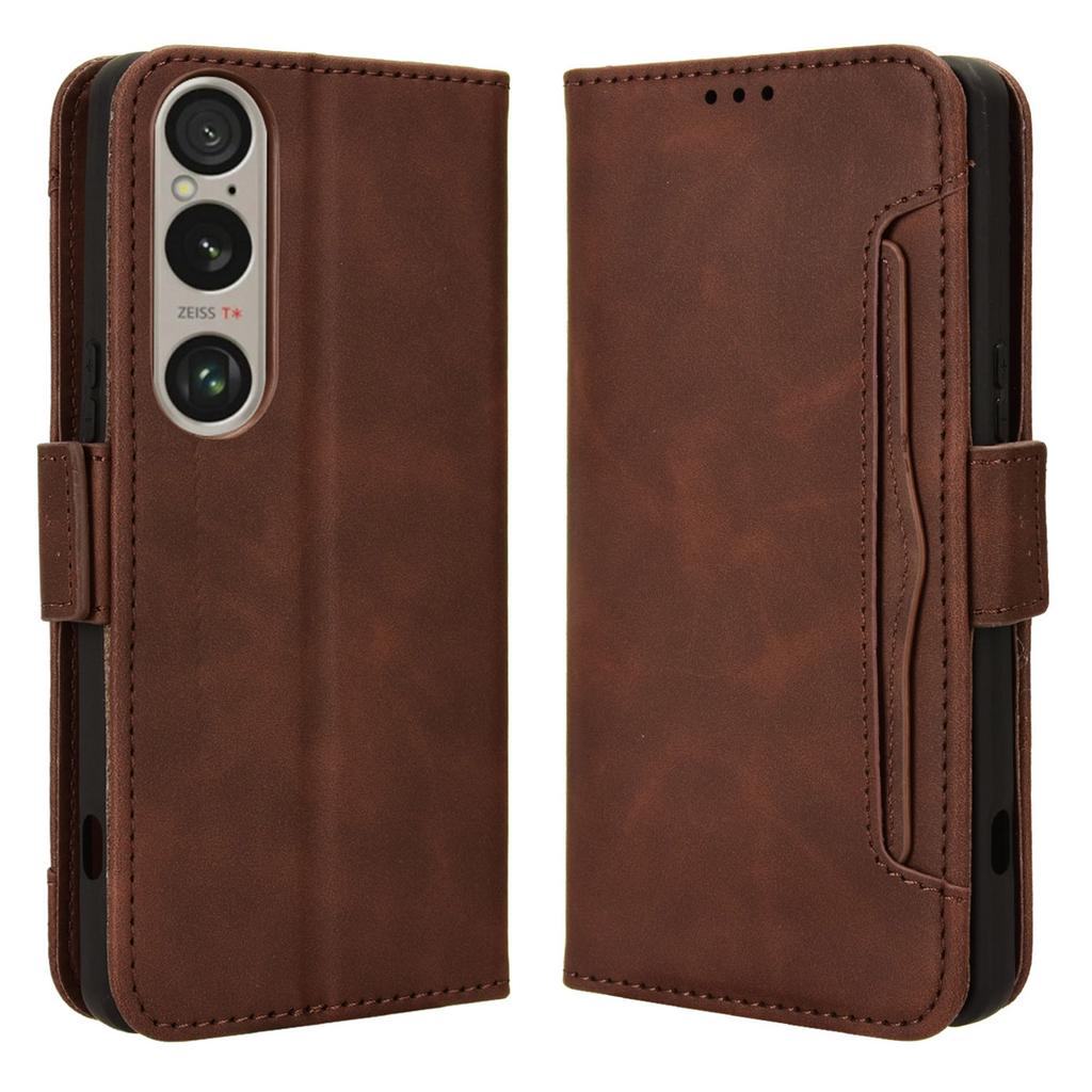 For Sony Xperia 1 VI Shockproof Case Multiple Card Slots Leather Phone Cover