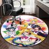 1pc Sailor Moon Anime Round Carpet  Office Chair Mat, NonSlip Rug for Home Decor, Living Room, Bedroom, Game Room