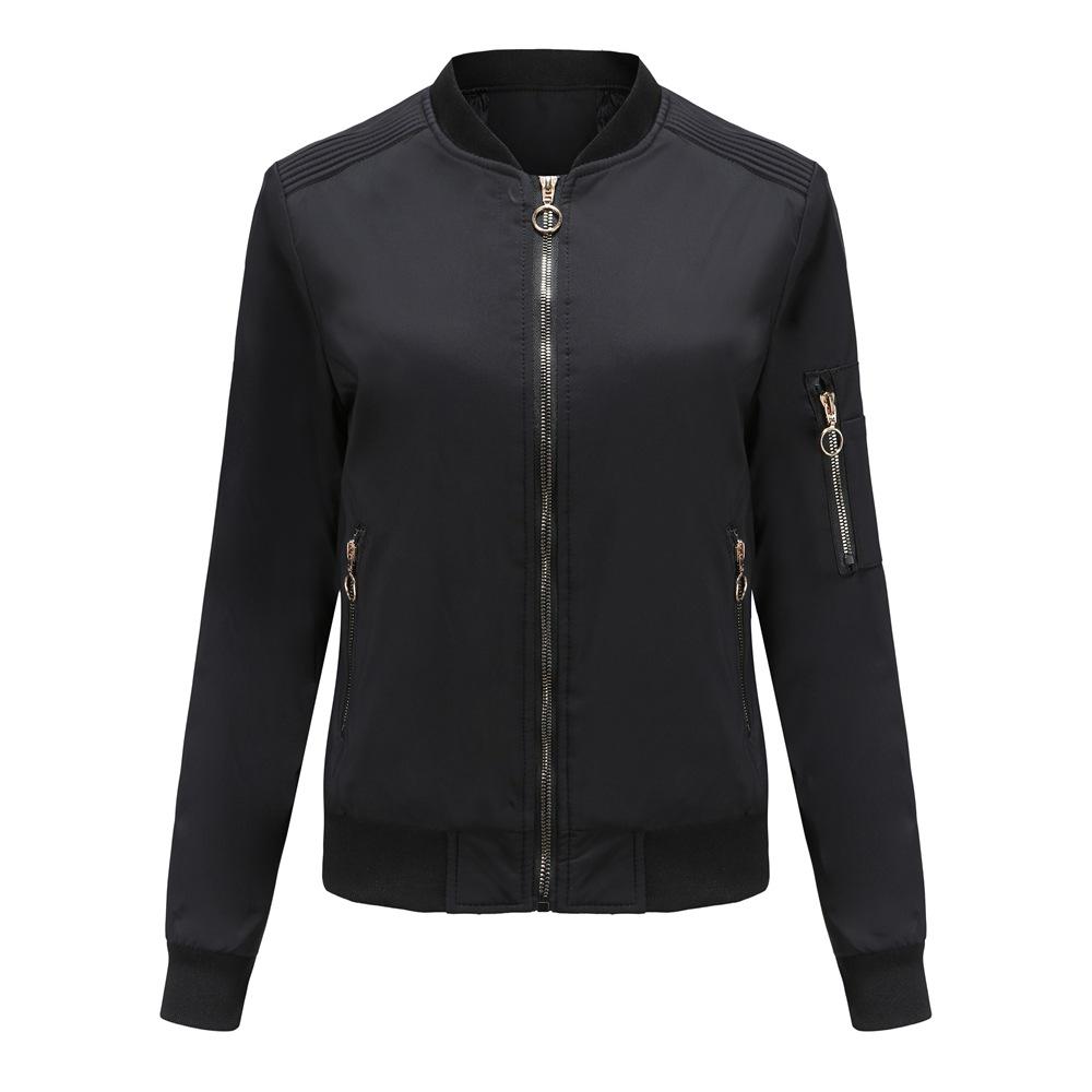 Giacca da donna alla moda casual autunno inverno tinta unita stampa manica lunga colletto alla coreana camicette e camicie