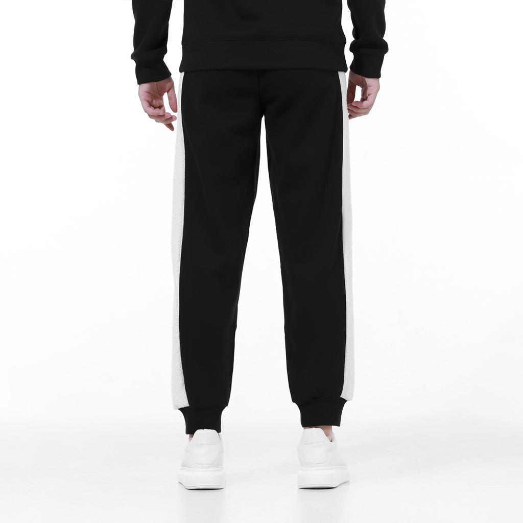 Puma Fleece Blocking Jogger Pants With Side Color Block And Knit Fleece Lining Men Bottoms Black 534938-01