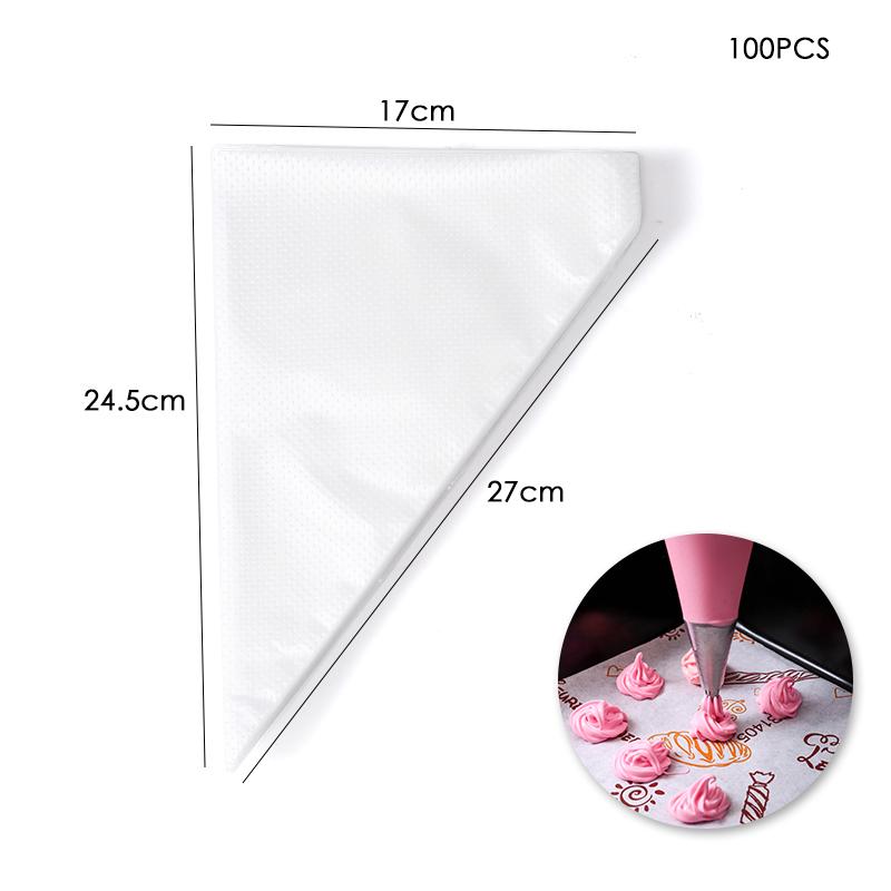 FAIS DU 100 PCS Disposable Pastry Bags Confectionery Icing Piping Bags Cupcake Fondant Cake Decorating Tools Bakeware