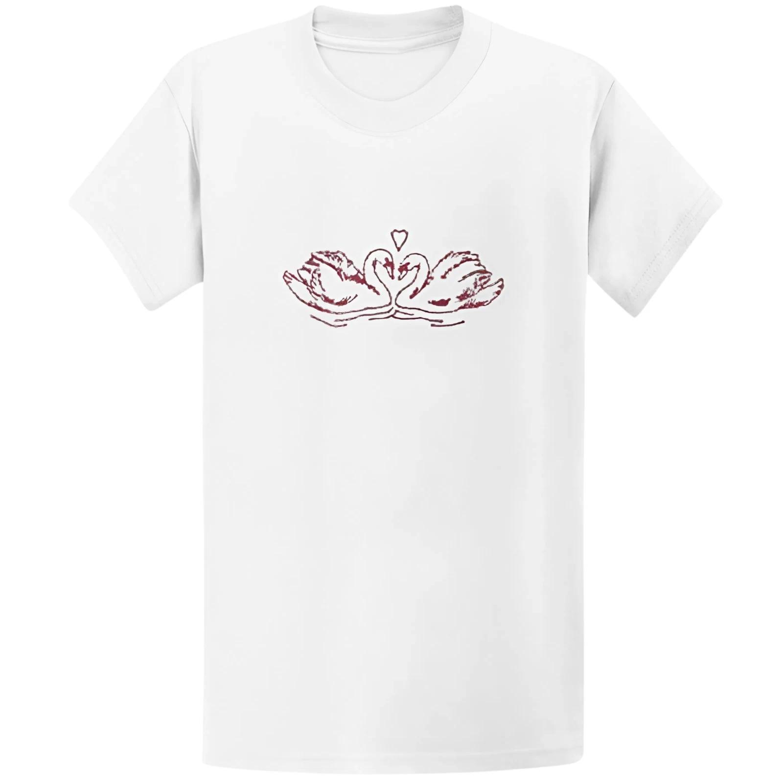 Gildan 5000 Vintage Swans Y2K Coquette T-Shirt - Retro 90s Aesthetic Gift Tee 2XL