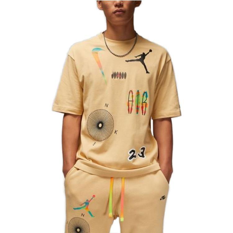 Jordan Drop Shoulder Sleeve T-Shirt Men's Khaki DQ7363-252