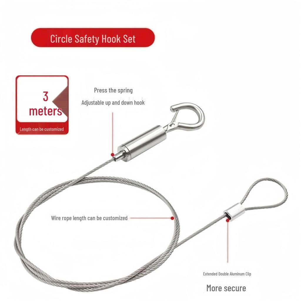 Adjustable Steel Wire Rope with Hook for Sound Insulation Panels and Ceiling Chandeliers