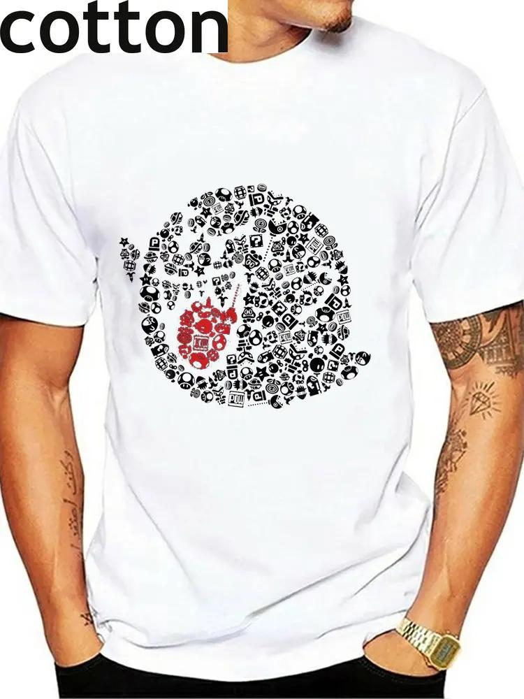 An Interesting Boo Portrait Pattern Print, Fashionable, Loose and Simple 100% Cotton T-shirt for Men