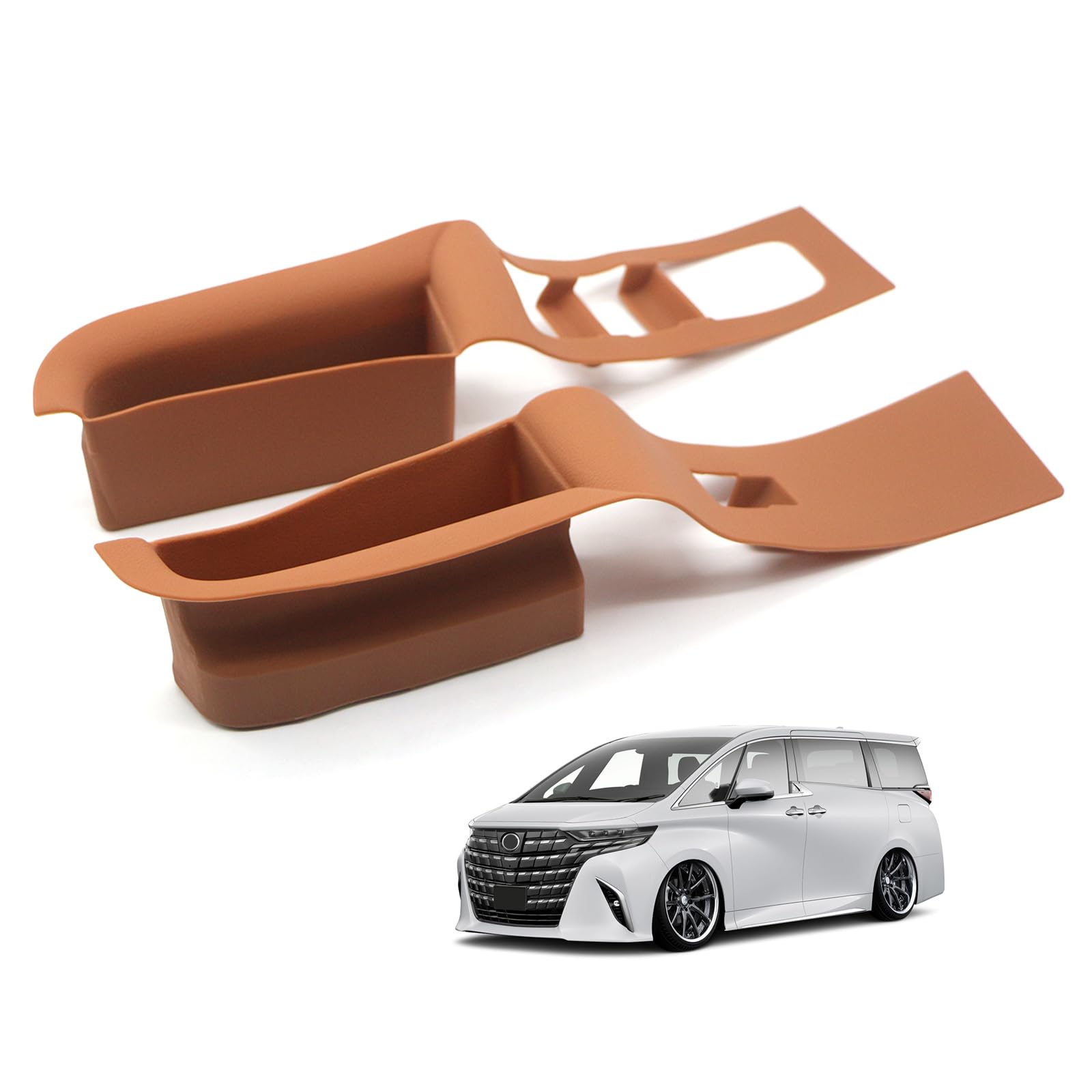 

Резиновый коврик-накладка на дверной выключатель Kasinfly для Toyota Alphard 40, карман двери водителя и пассажира, внутренняя кастомная деталь для Toyota, серия Brown для защиты от шума и мелких предметов,