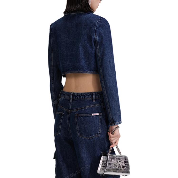 Solid Color Suit Jacket With Long Sleeves Women Jackets Blue SWF343T00600
