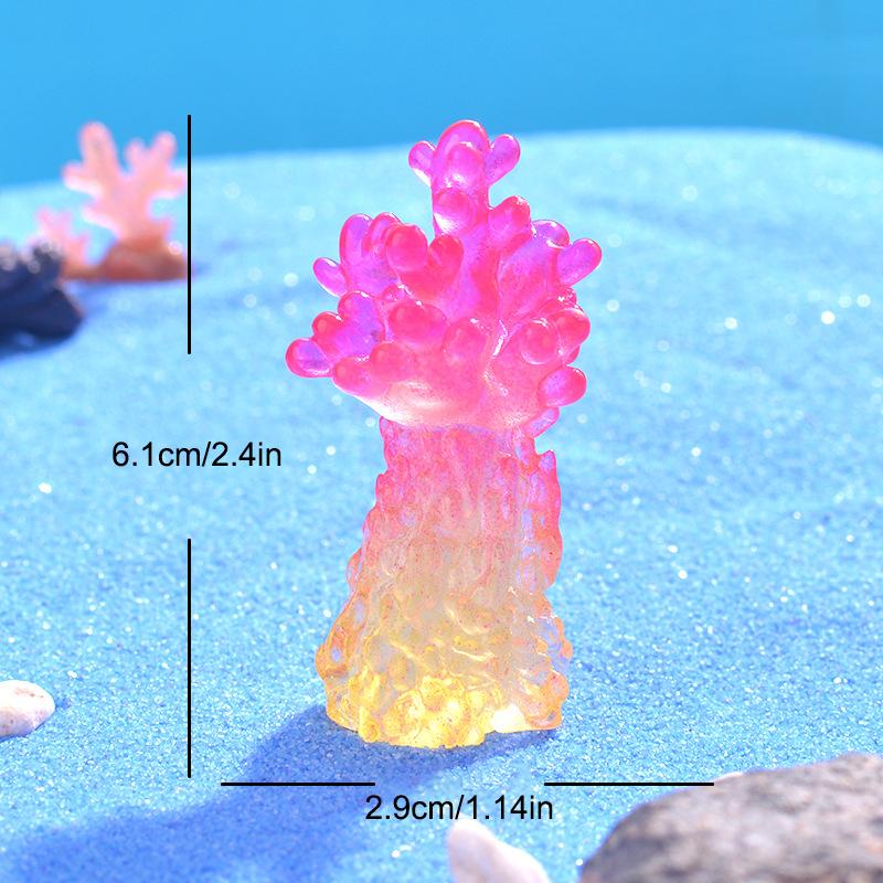 Marine Luminous Coral Micro Landscape Ornaments Glowing Coral Oyster Diy Desktop Fish Tank Aquarium Decor Toys Dollhouse Model