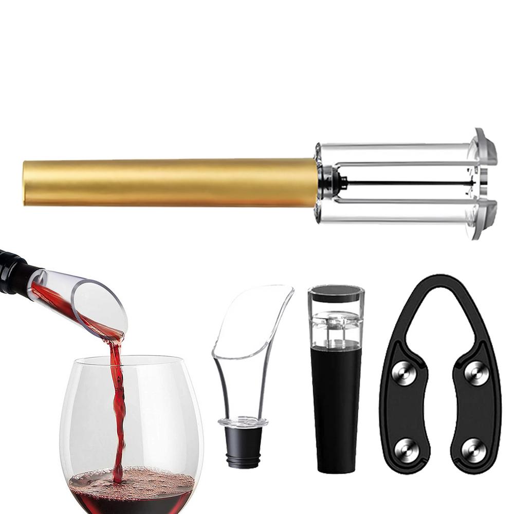 Wine Accessories Set Manual 4-Piece Opener Kits Easy Corkscrew Bar Accessory Wine Bottle Opener For Bartenders Waiters
