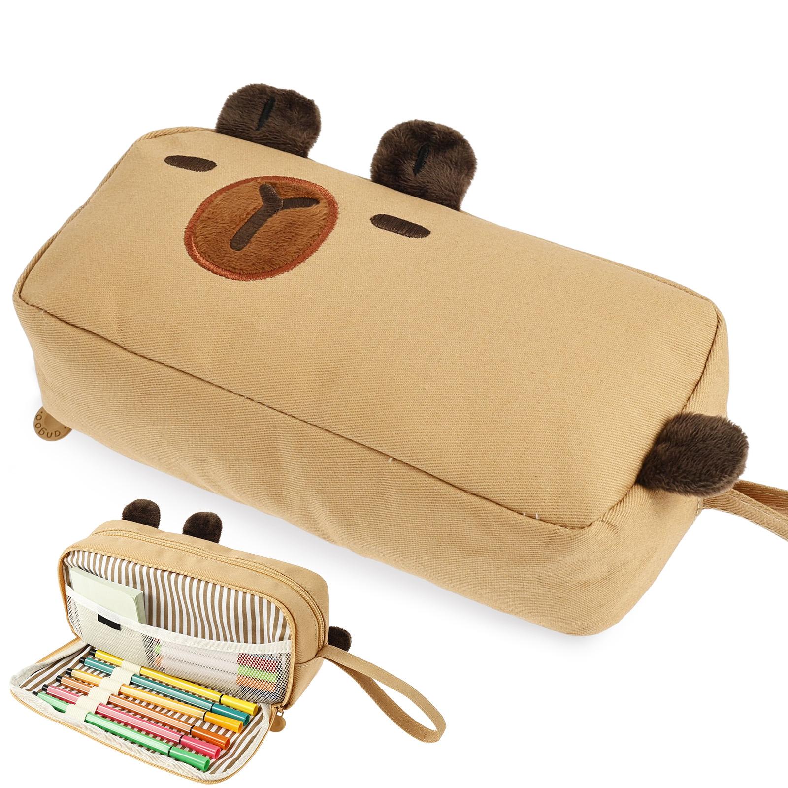 

Cartoon Hand Pen Bag Large Capacity Pen Pouch Portable 3DCat Pencil Case Cute Stationery Pencil Case for Student Office Supplies коричневый