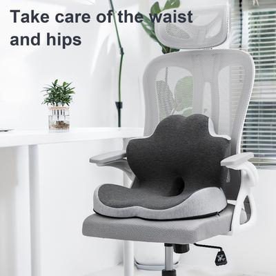 Seat Cushion with Backrest Memory Foam Back And Seat Cushion Pressure Relief Chair Seat Cushion for Office Workers Drivers Long Sitting Hours