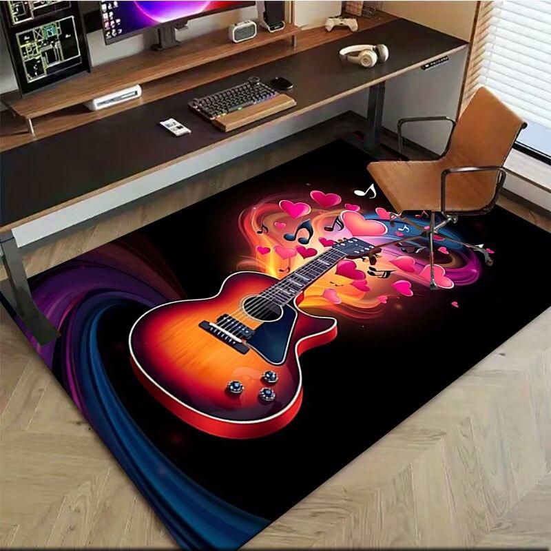 Love Music Guitar Art Print PosterOffice Mat Home Decor Office Desk Chair Carpet for Office Ph138