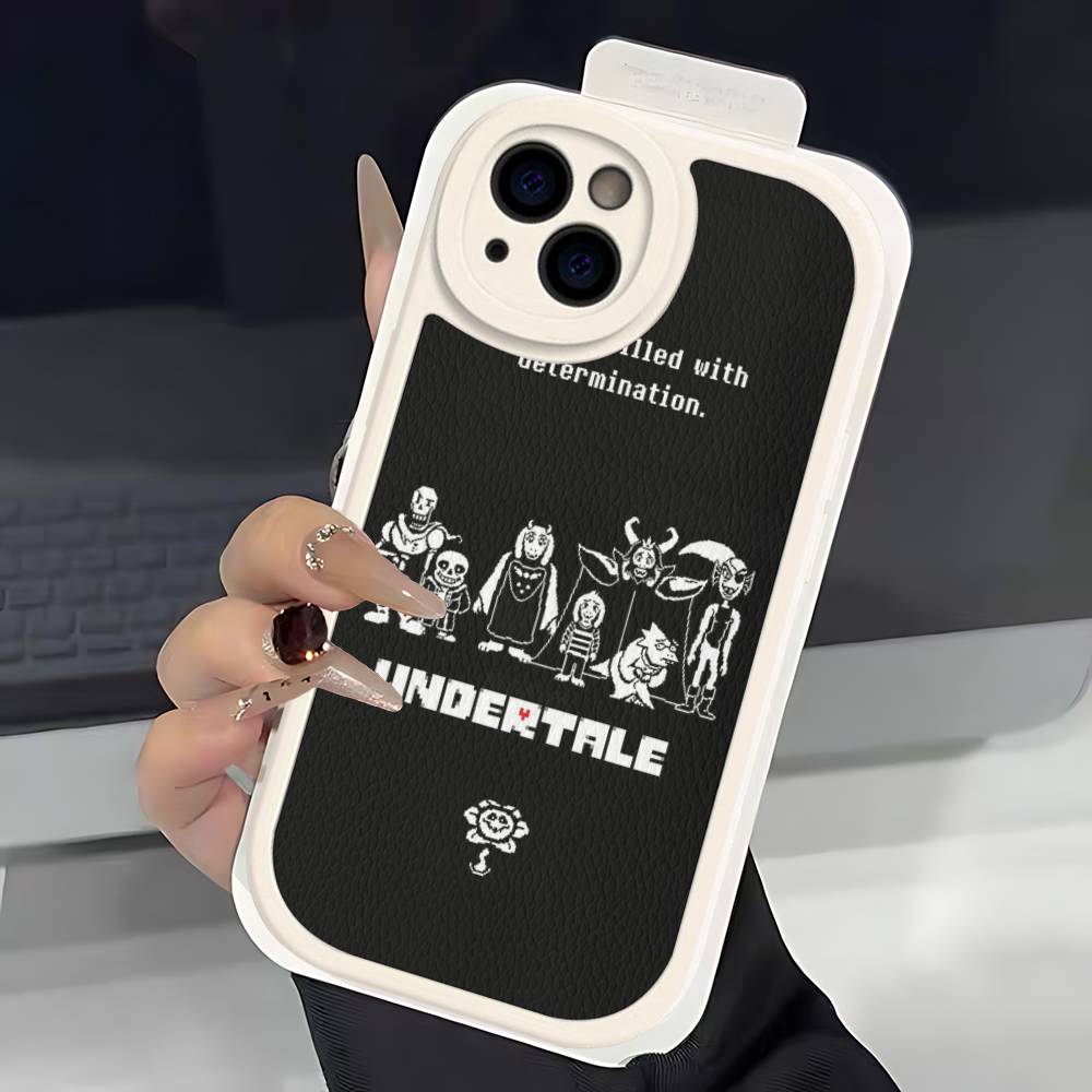 

U-Undertale For IPhone 16 15 14 13 12 11 Pro Max Plus Leather Phone Cover iPhone 15 plus