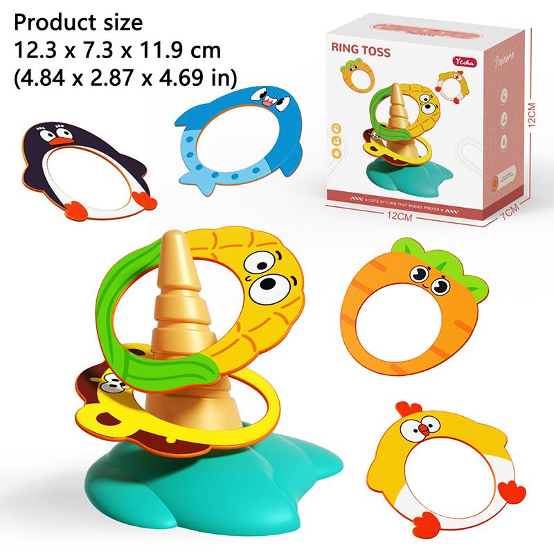 

Toddlers Sport Animal Ring Toss Table Game Set Funny Family Party Indoor Outdoor Yard Sensory Social Board Games Children Toys