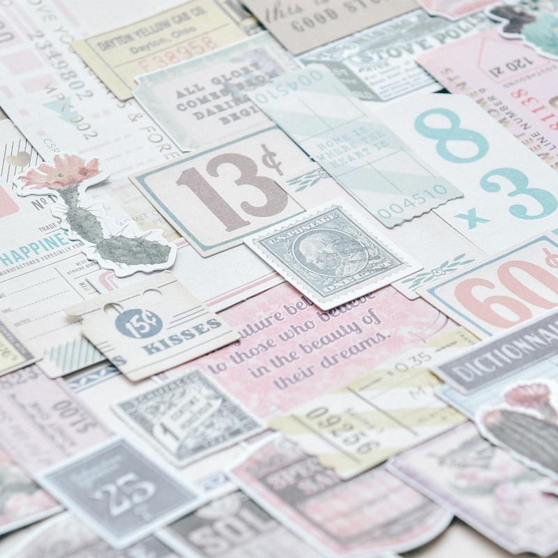 50Pcs Vintage Plant Bill Cactus Craft Paper Travel Journal Collage Card Scrapbooking Craft Diary Album Decorative