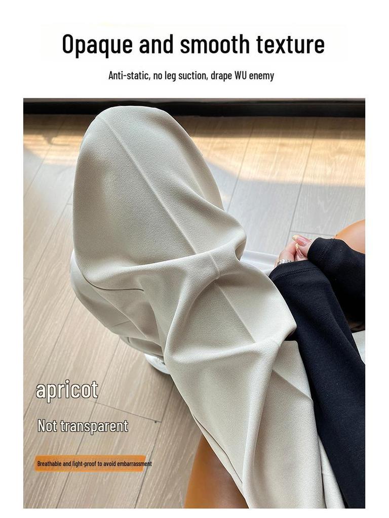 2024 Women's High Waist Wide Leg Suit Pants - Korean Fashion, Spring/Autumn, Loose & Casual Fit