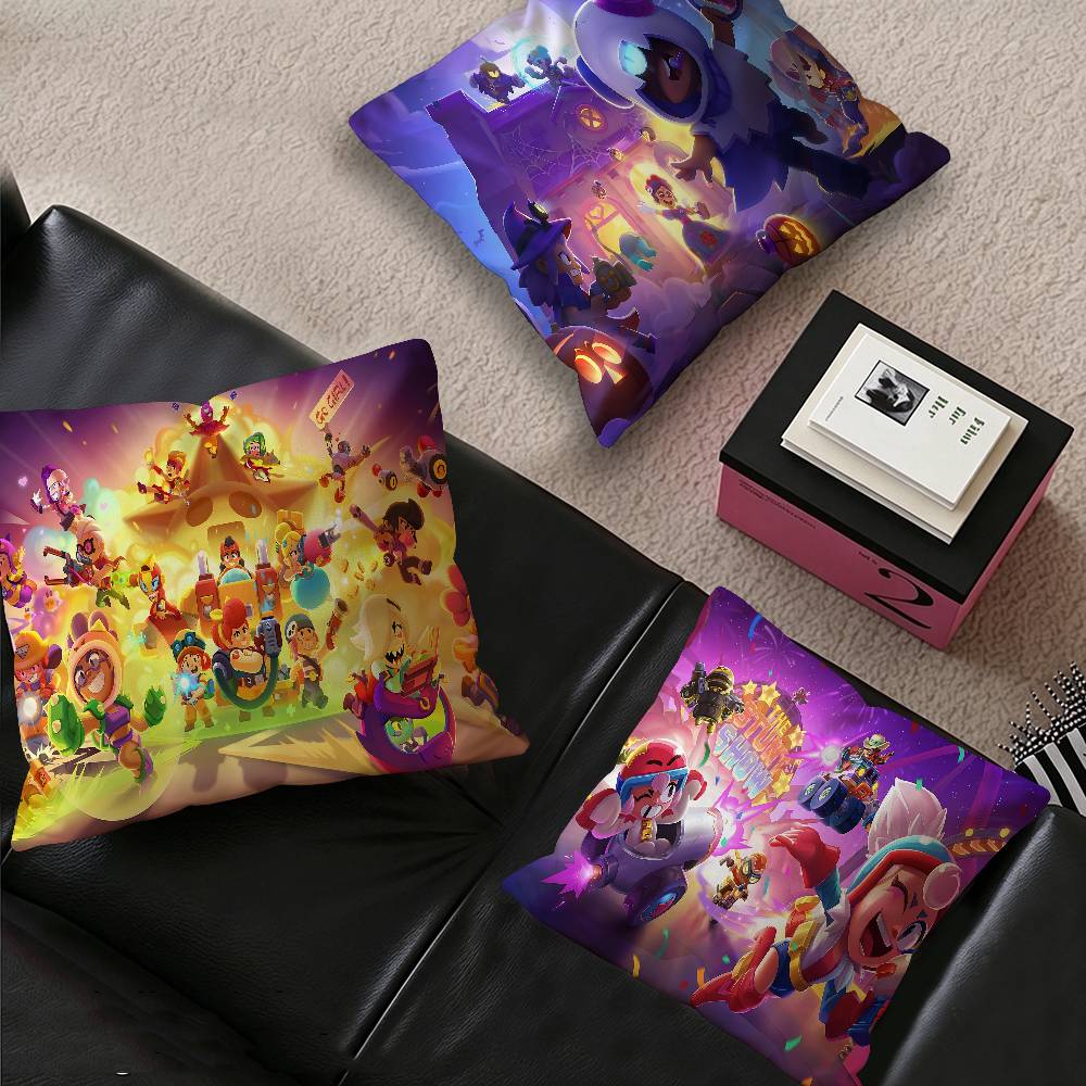 Cute B-rawl Game S-Stars Pillow Gift Home Office Decoration Bedroom Sofa Car Cushion Cover case 45x45