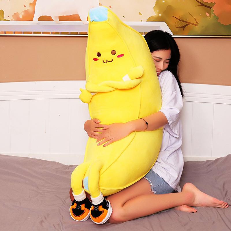 Adorable Banana Pillow Plush Toy Soft Charming Long Body Cushion For Girls