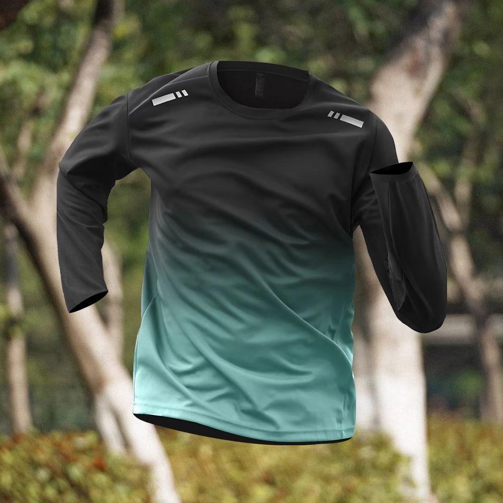 Men's Quick-Dry Long-Sleeve Sports Shirt - Breathable, Loose Fit for Fitness, Running, Badminton