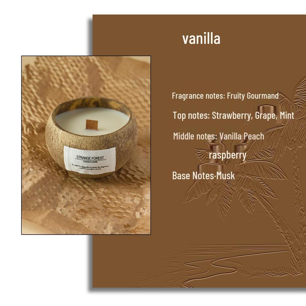 Coconut Shell Aromatherapy Scented Candles - Custom Essential Oil Incense, High-End Plant Wax Fragrance for Home Use and Souvenirs.