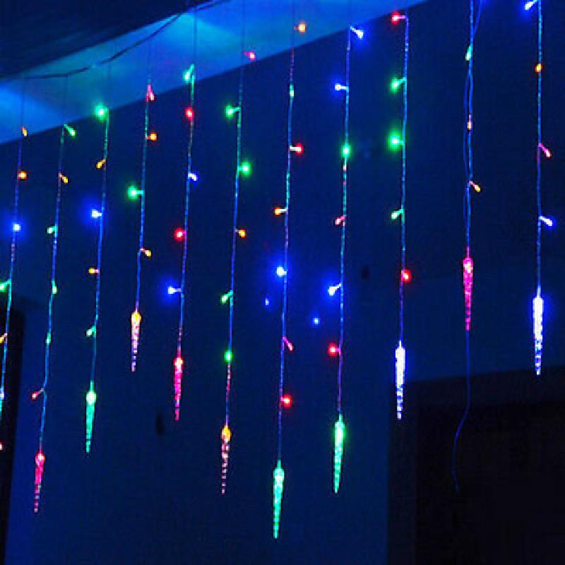 96 35m Led Icicle Hanging Curtain Window Light Fairy String Xmas Decors Home