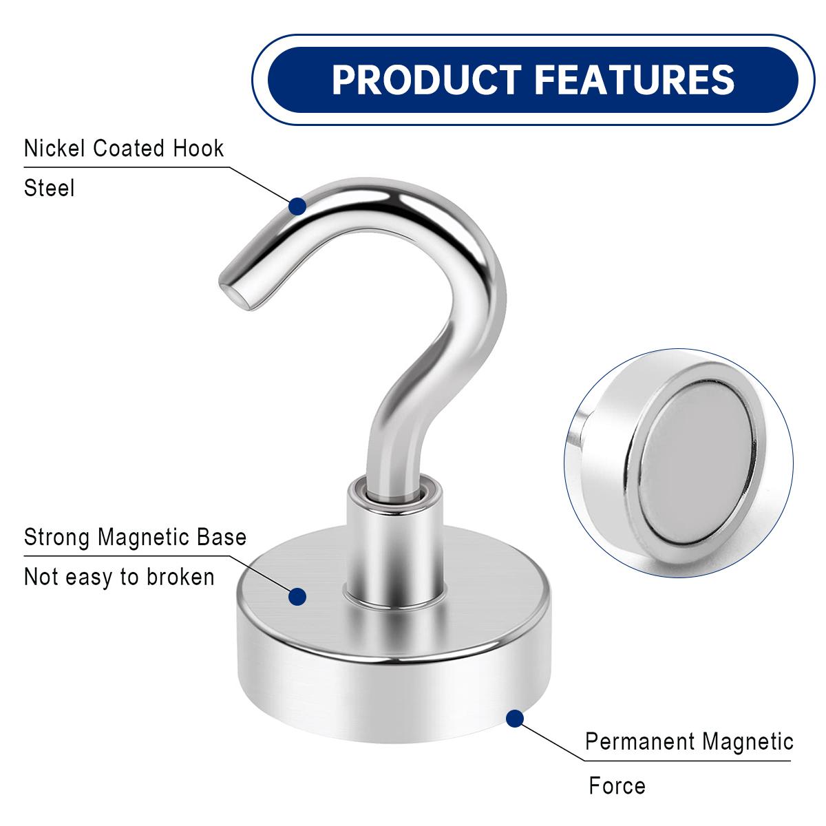 

E16 Сильные магнитные крючки Крюк с высокой грузоподъемностью Многоцелевое хранение Для дома Кухни Бара Хранение Ключей Подвесной крючок 10PCs