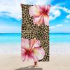 1 Stück modisches leopard-print-blumenmuster großes strandtuch, ein unverzichtbares schnelltrocknendes saugfähiges handtuch für strand, schwimmen und urlaub