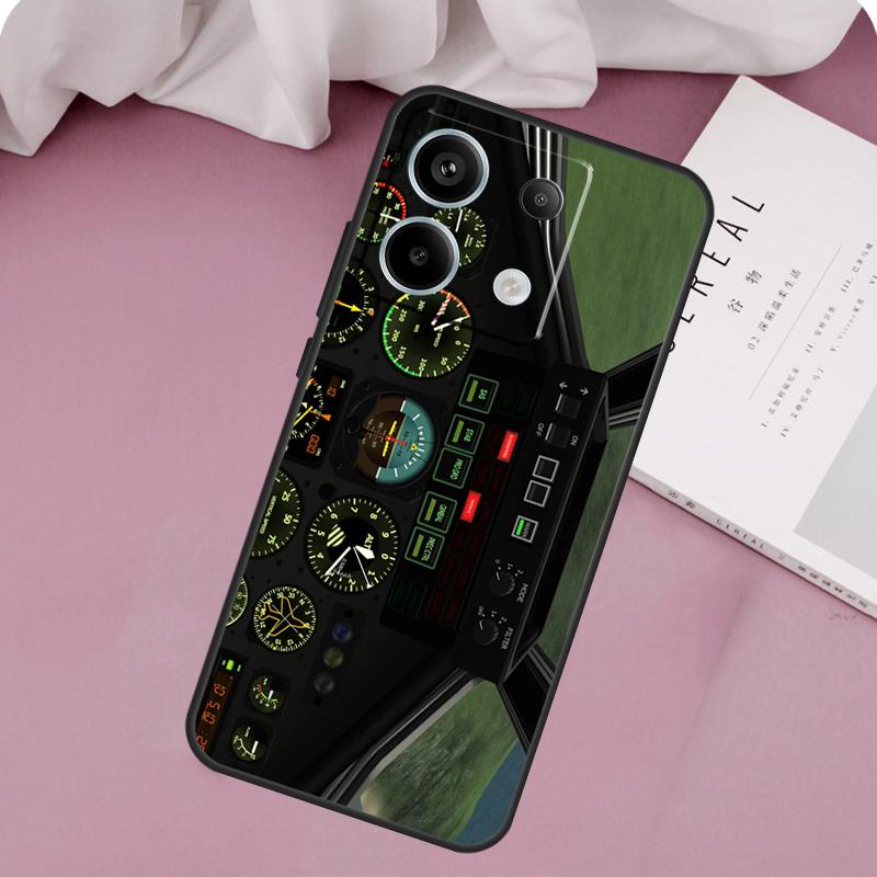

AIRCRAFT COCKPIT DASHBOARD Case For Xiaomi Redmi Note 14 13 12 11 10 9 15 Pro Plus Redmi 15 10C 12C 13C 15C 14C Cover Redmi Note 13 Pro 4G