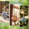 High Borosilicate Glass Spheres Hand Blown Ball Ornament, Colorful Christmas Hanging Decoration Reflective Baubles for Tree, Window, Patio,