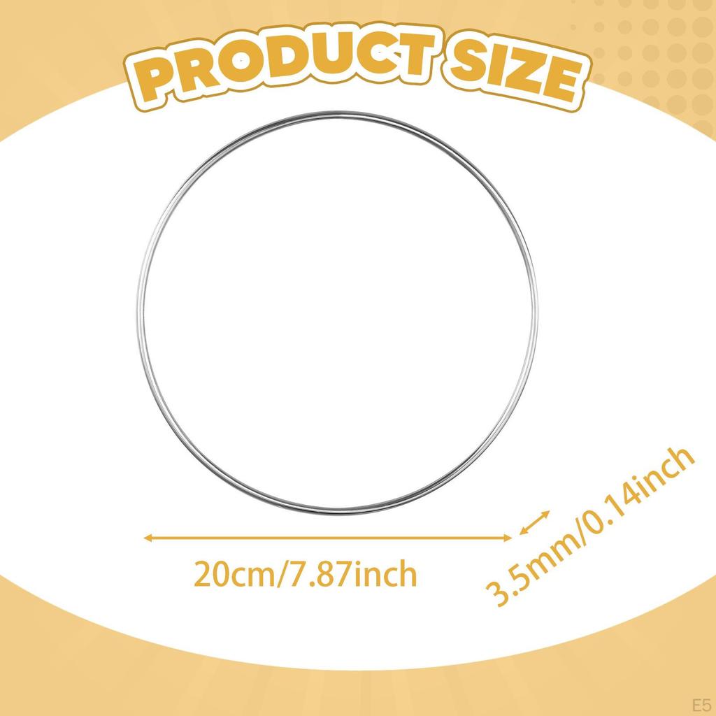 2 Flower Hoops, Metal Rings for Crafts, Elegant Macrame Wreath Party Supplies, Office,