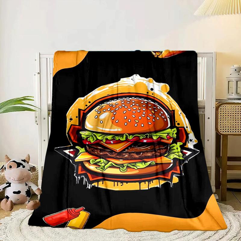 Golden French Fries Background Blanket Flannel Blanket for Bed, Sofa, Camping, Hiking, Picnic Essentials, Gift for Family Fan Gifts