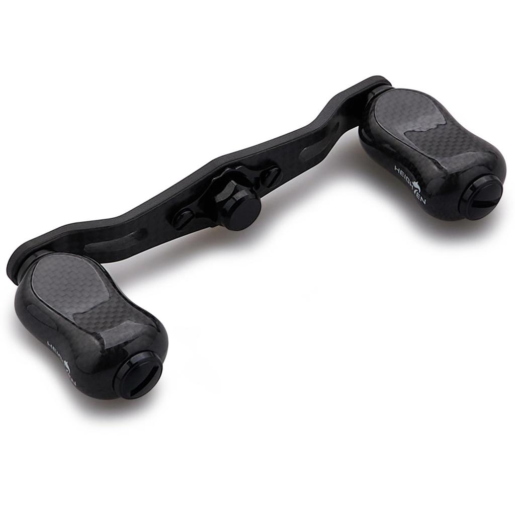 HEIGHTEN Reel Handle with 21mm Knob Carbon Shimano Daiwa Abu Universal Baitcasting Reel Gourd Series 85/95mm 1.5K (V2.0-85mm - Black) (1017)
