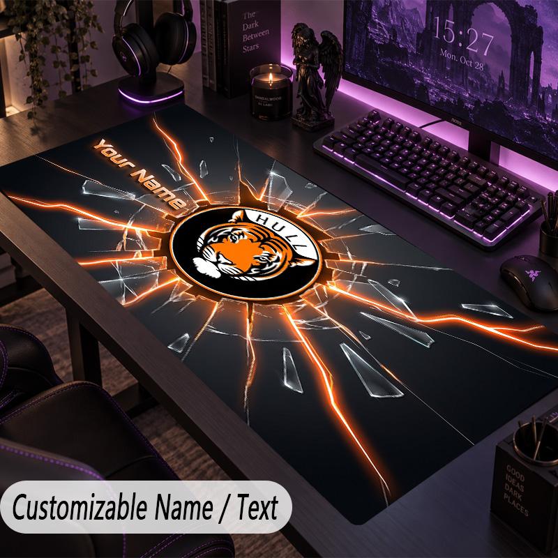 Large Mouse PadHull City Custom Name Text Personalized Desk Mat Non Slip Gaming Pad
