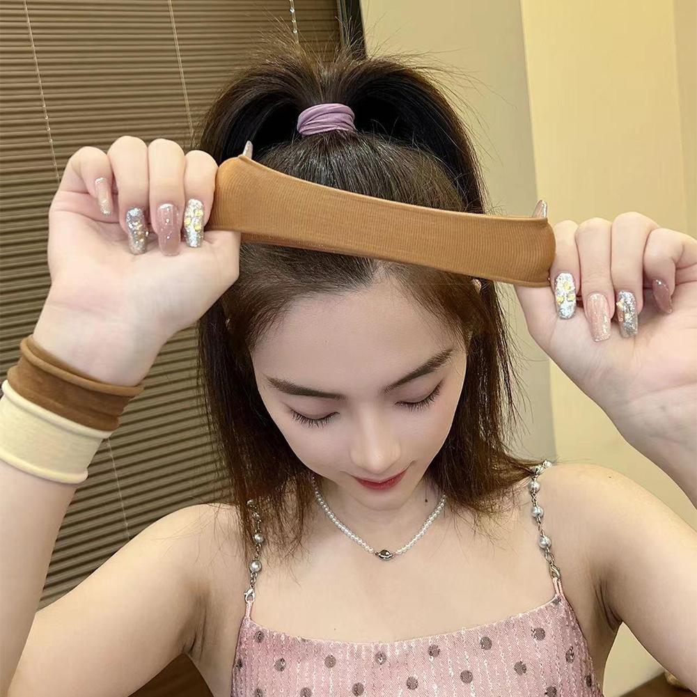 5pcs/set Soft Simple Hair Tie Colorful Seamless Highly Elastic Durable Rubber Band Hair Band Headwear Hair Accessories