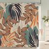 Palm Tree Leaves Shower Curtain Bathroom Waterproof Polyester Shower Curtain Bathroom Shower Curtain with 12 Hooks