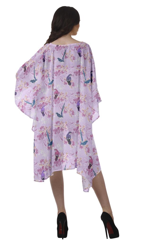 Moomaya Georgette Short Caftan Midi Dress Beach Swimwear Cover up Womens