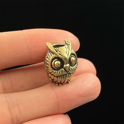 Cute Owl Brass Knife Bead EDC Outdoor DIY Paracord Woven Bracelets Accessories Lanyard Pendant Umbrella Rope Flashlight Hangings