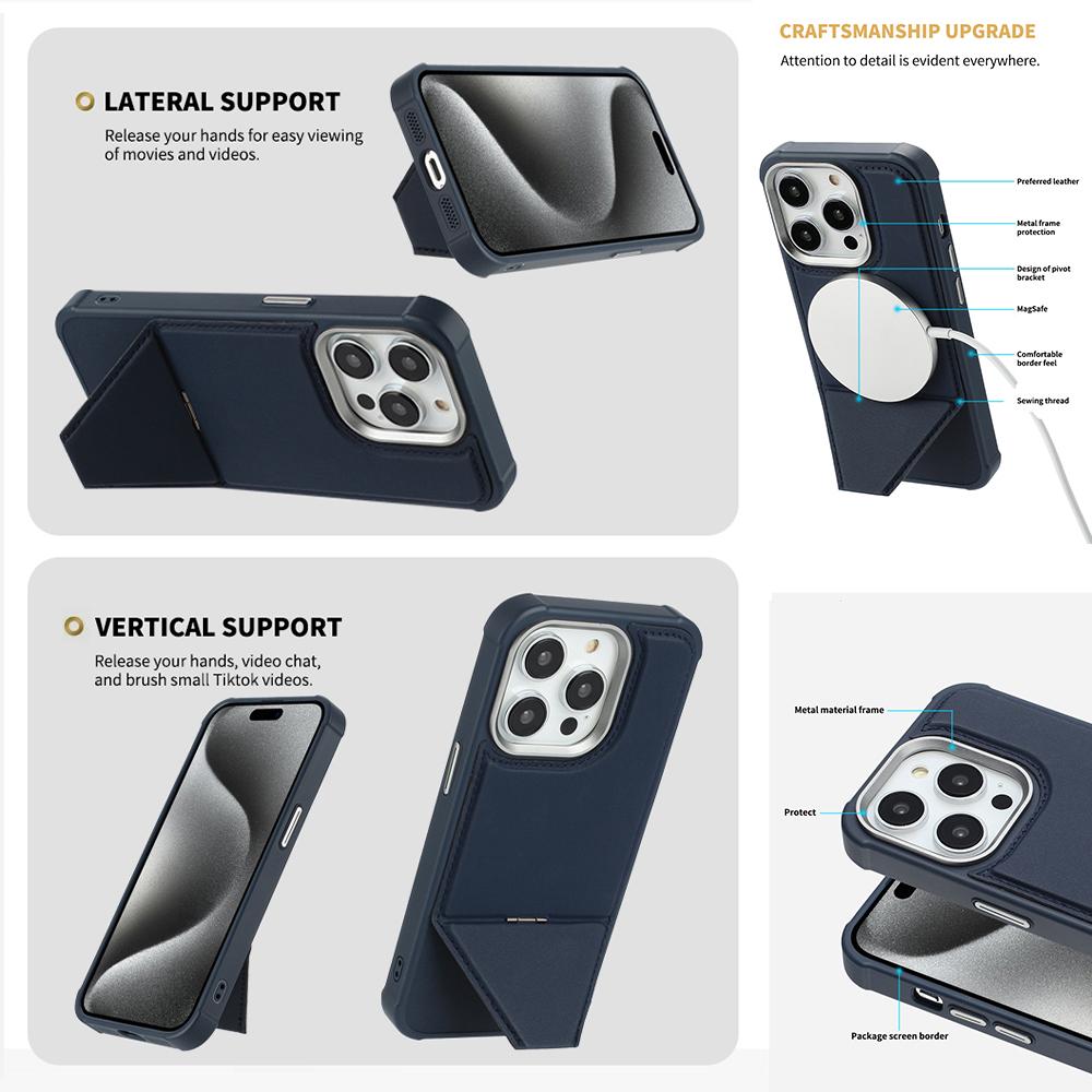 Magnetic Charging Case for iPhone 17 16 15 14 13 Pro Max 16e 16 15 Plus Shockproof Kickstand Phone Cases Luxury Stylish Cover
