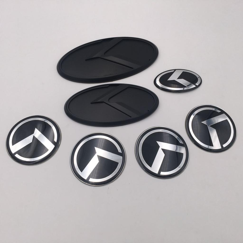7 Stück 3D ABS K Logo Auto Motorhaube Heckklappe Logo Emblem Abzeichen Aufkleber für Kia Sportage Sorento Optima Forte Rio Stinger K5