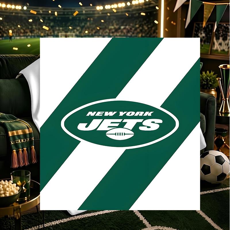 New York Football Logo Blanket Lightweight Flannel Bedding Blanket Perfect for Travel, Camping, Living Rooms, Offices, Sofas, Fan Christmas Gift