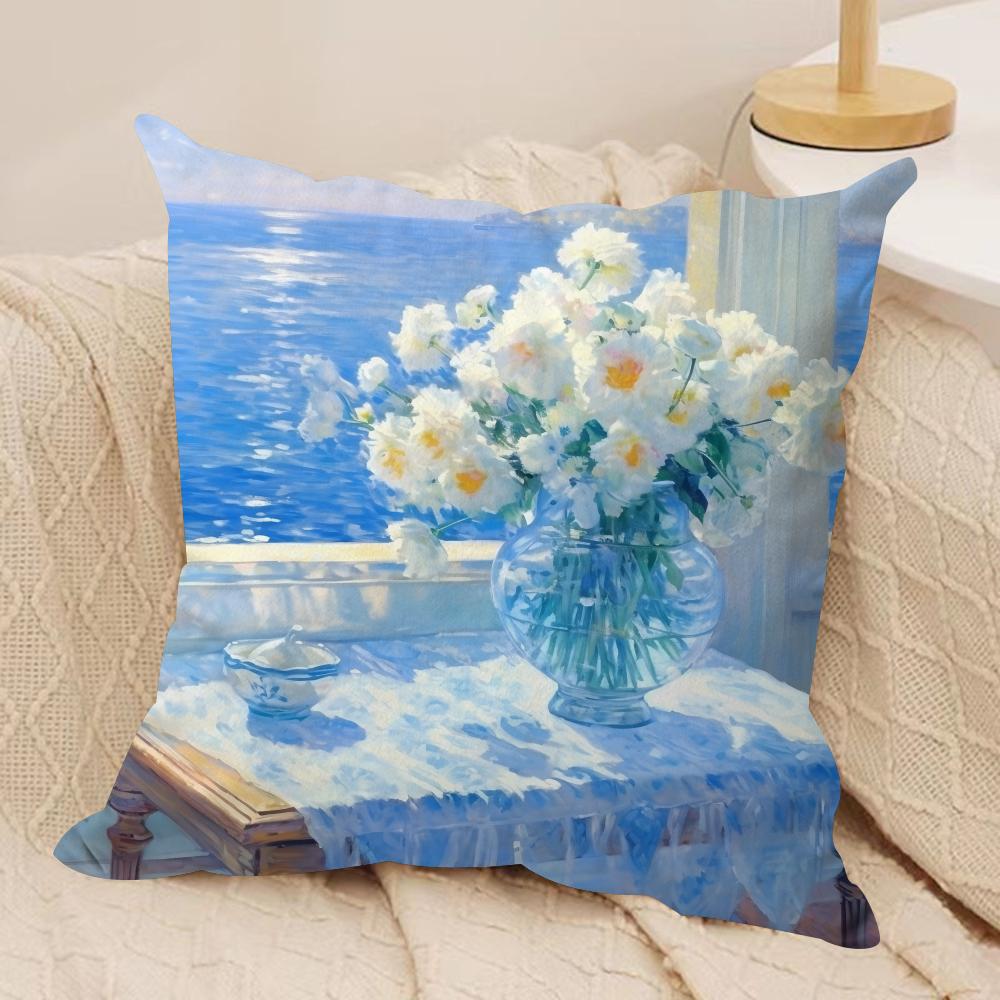 Nordic Modern Leisure INS Cushion Cover Silky Short Plush Invisible Zipper Dustproof Sofa Pillow Case For Home Decor