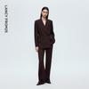 Lancy Women's Ankela Red Wool Blend Suit Pants