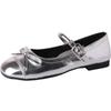 Silver ballet soft-soled light-mouth single shoes women's new summer skirt temperament daily Mary Jane shoes