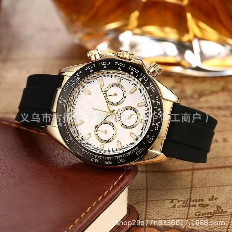 שעון קוורץ Laojia Daytona שלוש עיניים שש מחוגים רצועת פלדה עדינה סרט דבק מוצרי שעון