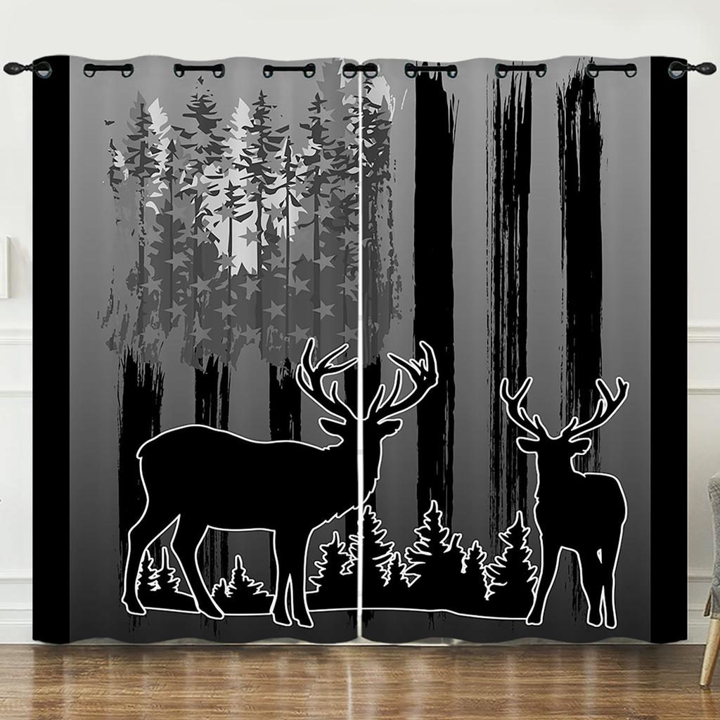 Curtains Summer Coconut Tree Decorative Sunshade 3D Digital Printing Blackout Curtain No Punching Bedroom