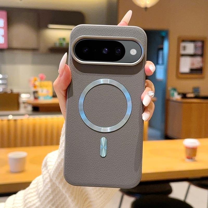 Luxury Minimalism Lychee Pattern Leather Phone Case For Google Pixel 10A 10 Pro XL 9 Pro 9A for Magsafe Shockproof Protect Cover