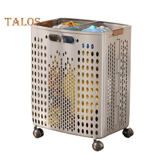 Koš na prádlo s kolečky, velkokapacitní skládací design, úložný koš na kolečka s rukojetí