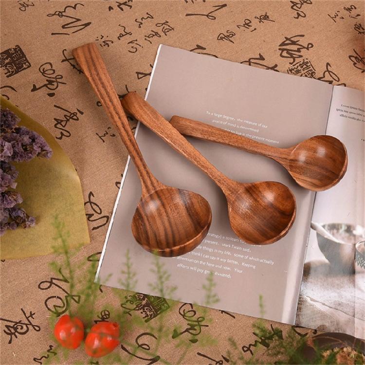 Naturalne Słoje Drewniana Łyżka Mieszająca Odporny na Ciepło Uchwyt Wiszące Przybory Kuchenne Przyjazny dla Użytkownika Drewniana Łyżka Serwująca