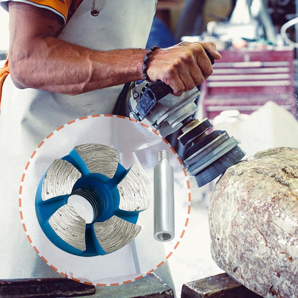 Mini Flat Grinding Head For Stones Angle Grinder Flat Grinding Disc With Extender Pebbles Bottom Deburring Cleaning Flattening