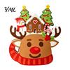 Christmas Party Supplies Wooden Cart Tabletop Decorations, Xmas Figurine Ornament with Snowman Winter Theme Decorations Elk Penguin, Festive